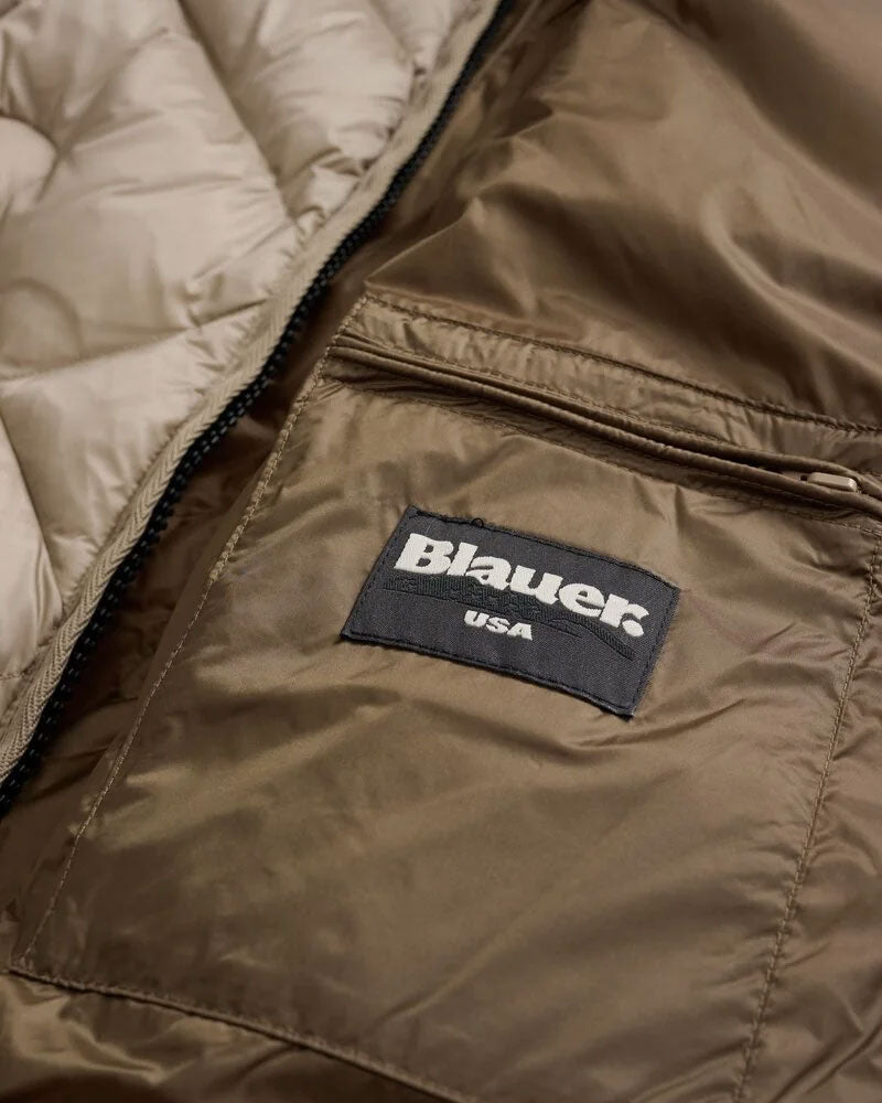 Blauer Piumino a Linee Geometriche Alicia da Donna Colore Beige