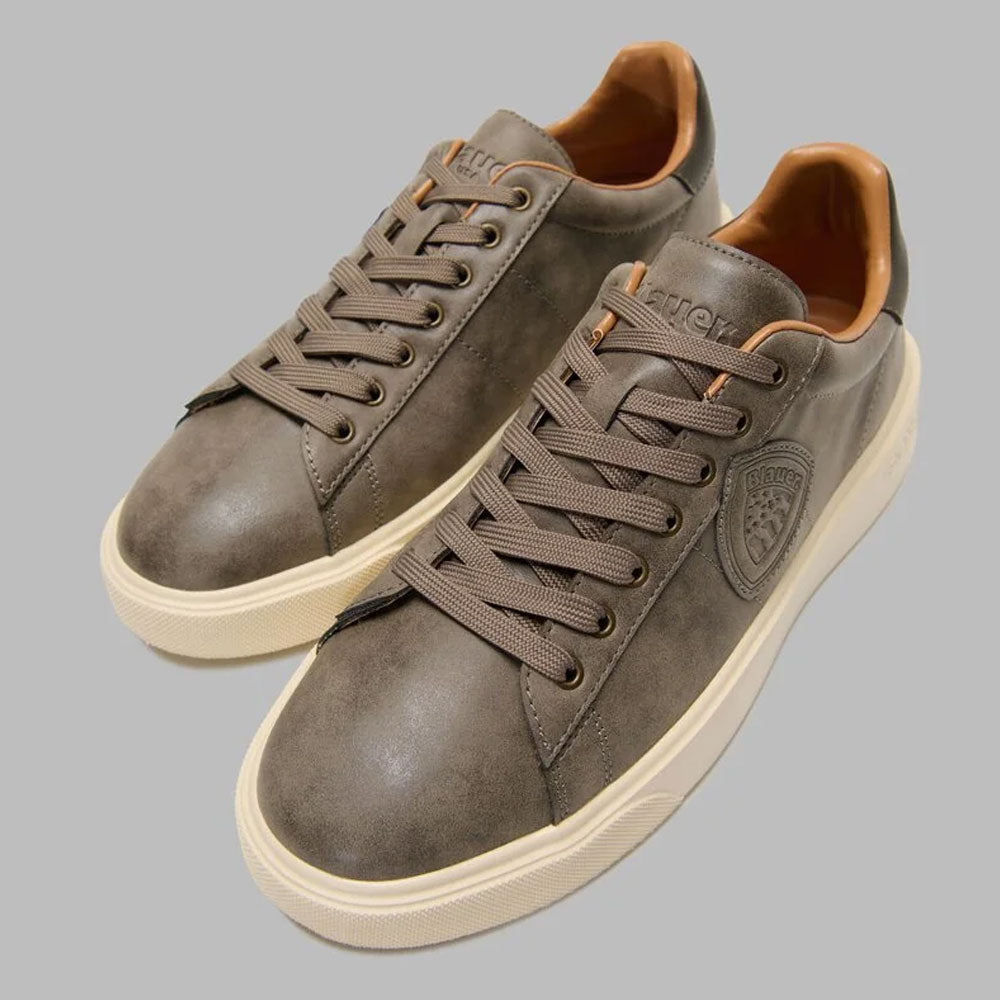 Blauer Sneakers con Logo da Uomo Colore Taupe-Military 5