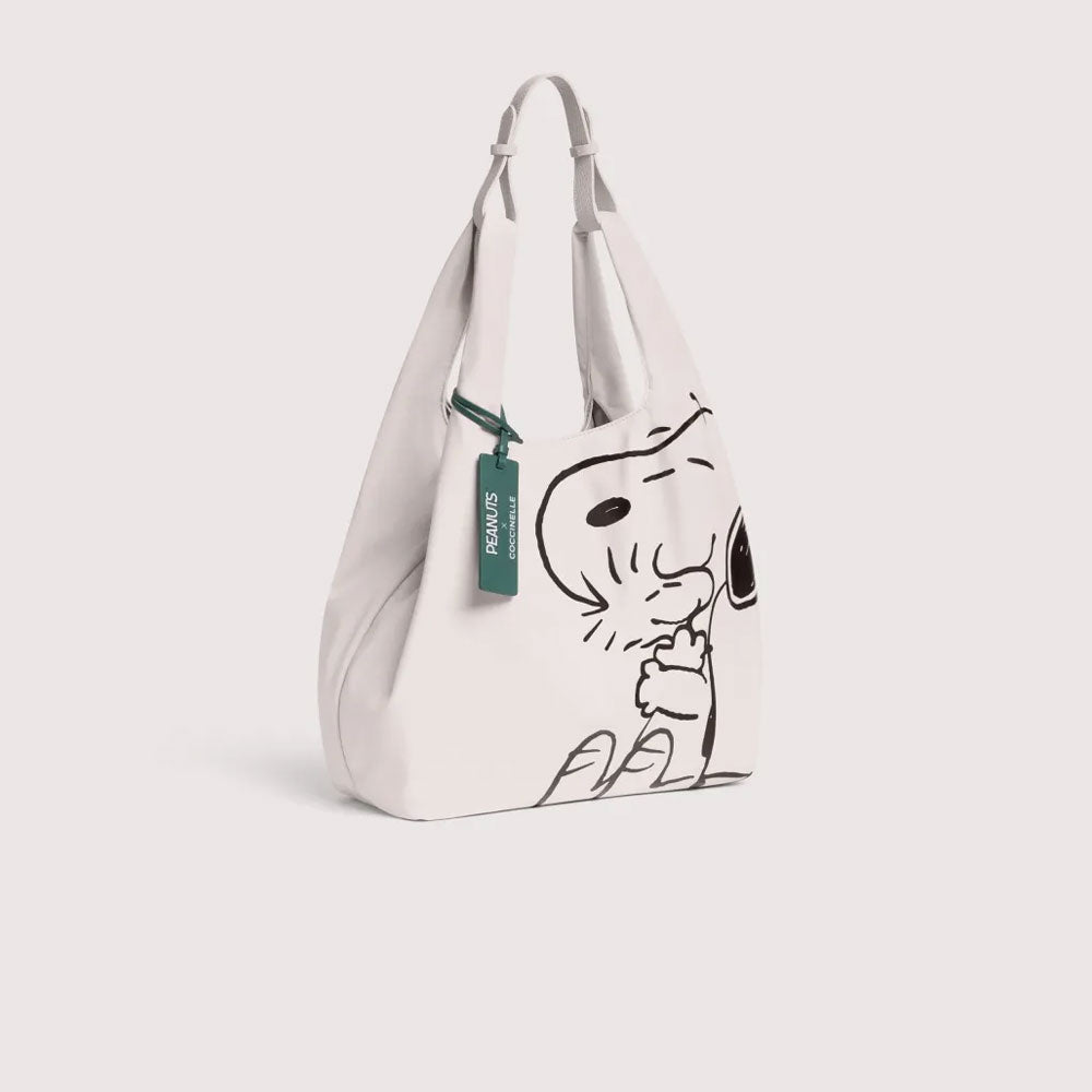 Coccinelle Borsa Peanuts con Stampa Colore Bianco