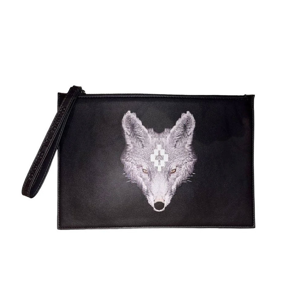 County of Milan Pochette con Lupo da Uomo Colore Nero