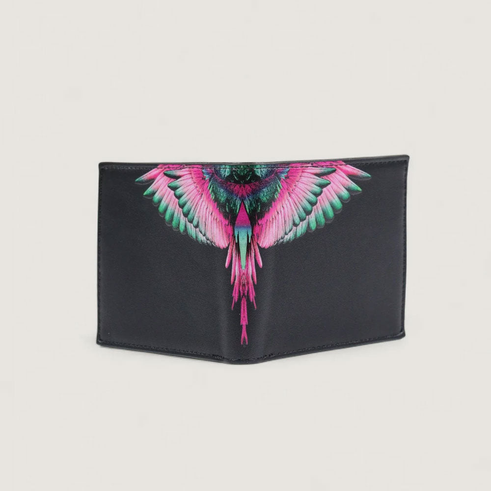 County of Milan Portafoglio senza Portamonete con Stampa Colore Nero-Pink