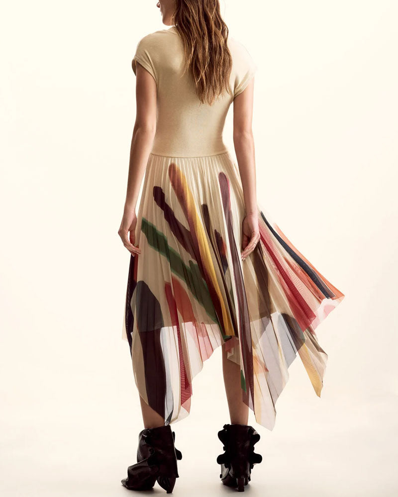 Desigual Abito Disegnato da Mr. Christian Lacroix Colore Beige