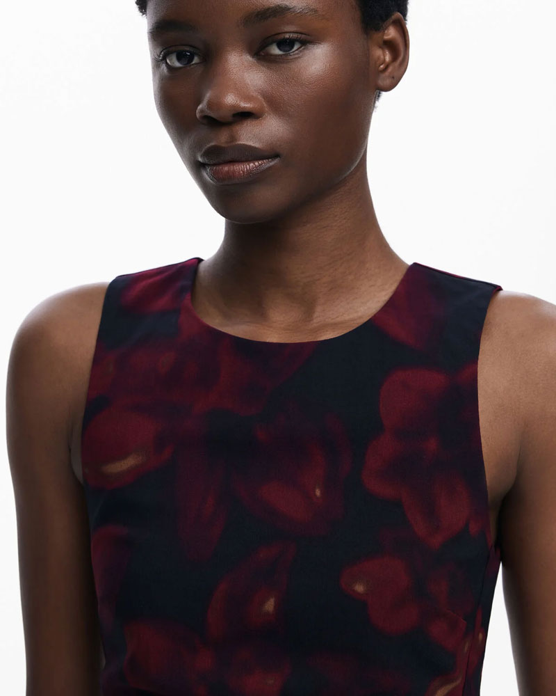 Desigual Abito Scamiciato Arricciato Colore Nero da Donna