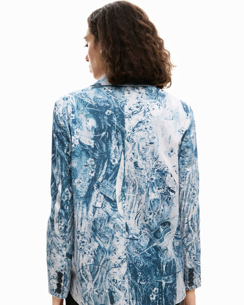 Desigual Blazer Fotografia Colore Blu