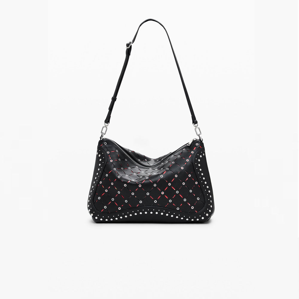 Desigual Borsa Effetto Pelle Traforata Media Colore Nero