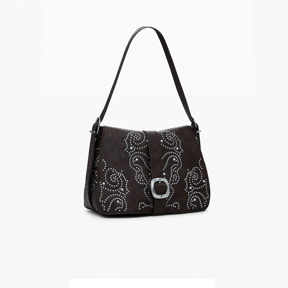Desigual Borsa Effetto Pelle con Fibbia Media Colore Marrone 2