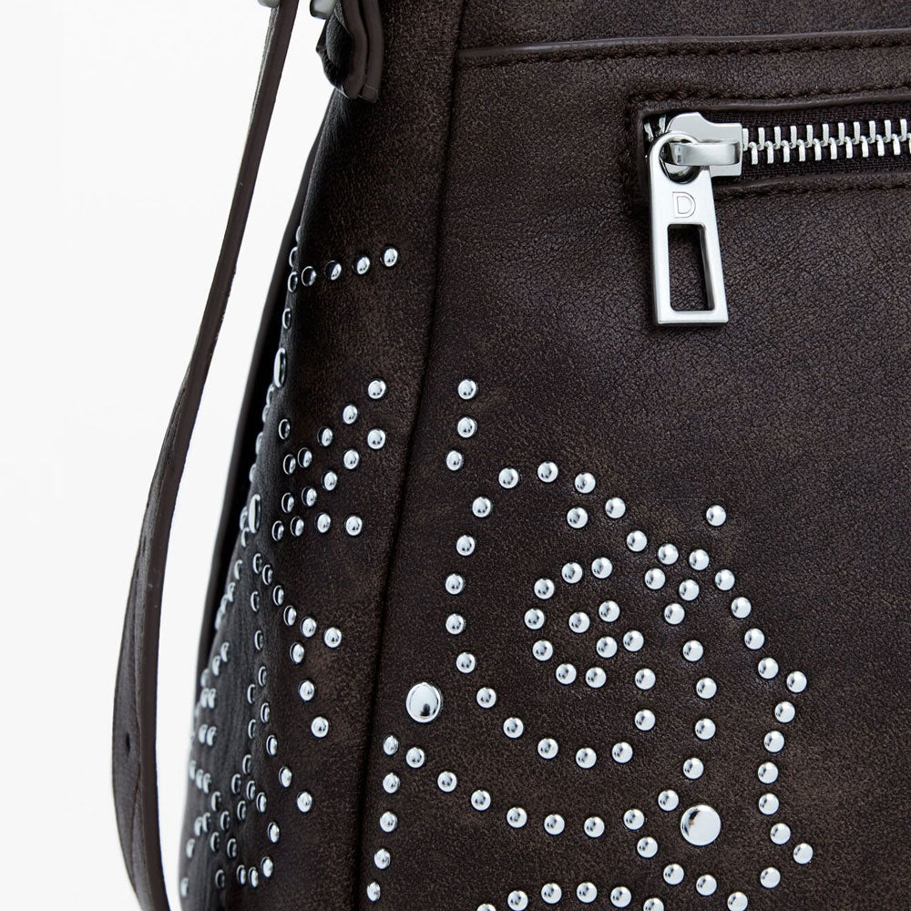 Desigual Borsa Effetto Pelle con Fibbia Media Colore Marrone 3