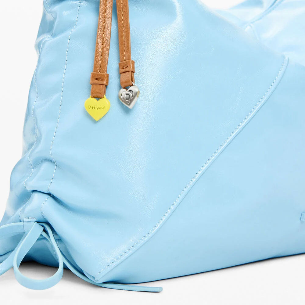 Desigual Borsa Grande Brillante Colore Azzurro