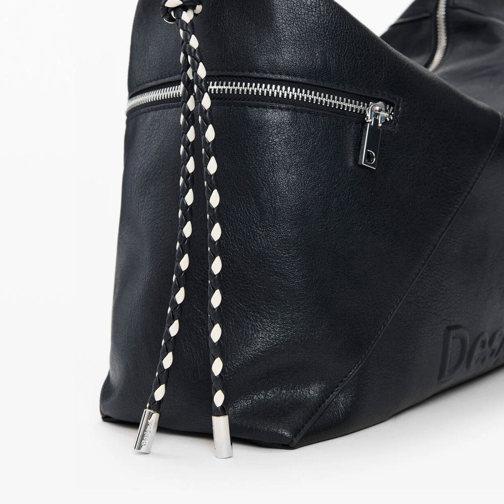 Desigual Borsa Grande Logo Charm Colore Nero
