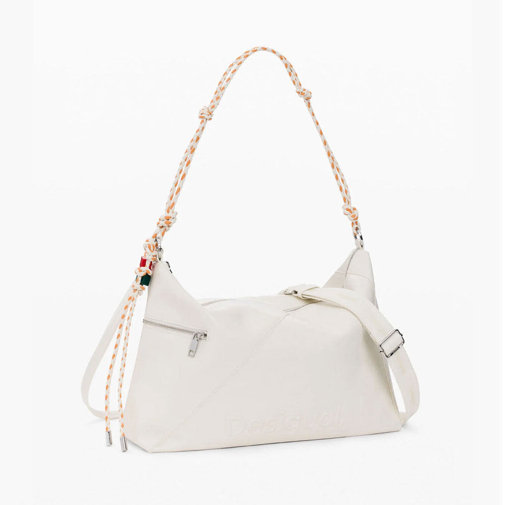 Desigual Borsa Grande con Charms Colore Bianco