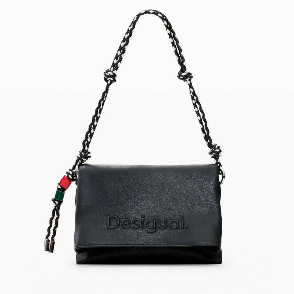 Desigual Borsa Media con Charm Logo Colore Nero
