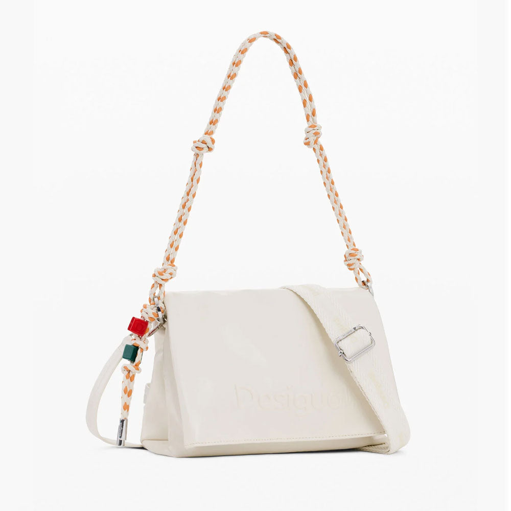 Desigual Borsa Media con Charms Colore Bianco
