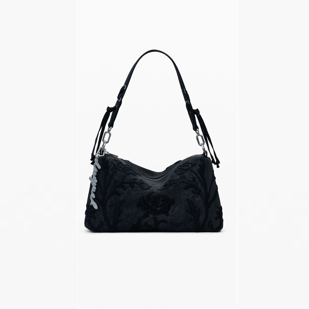 Desigual Borsa Media con Incisioni 3D Colore Nero