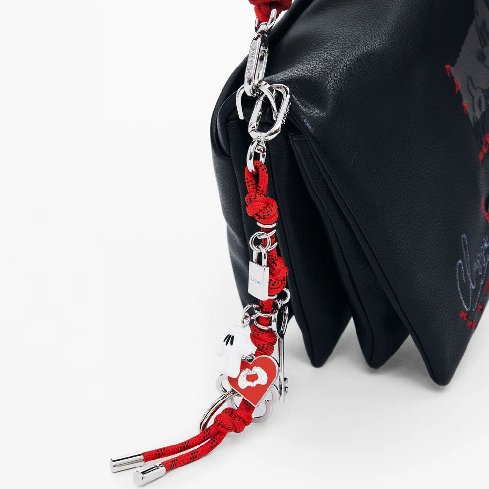 Desigual Borsa a Tracolla Effetto Pelle Mickey Media Con Stampa Colore Nero