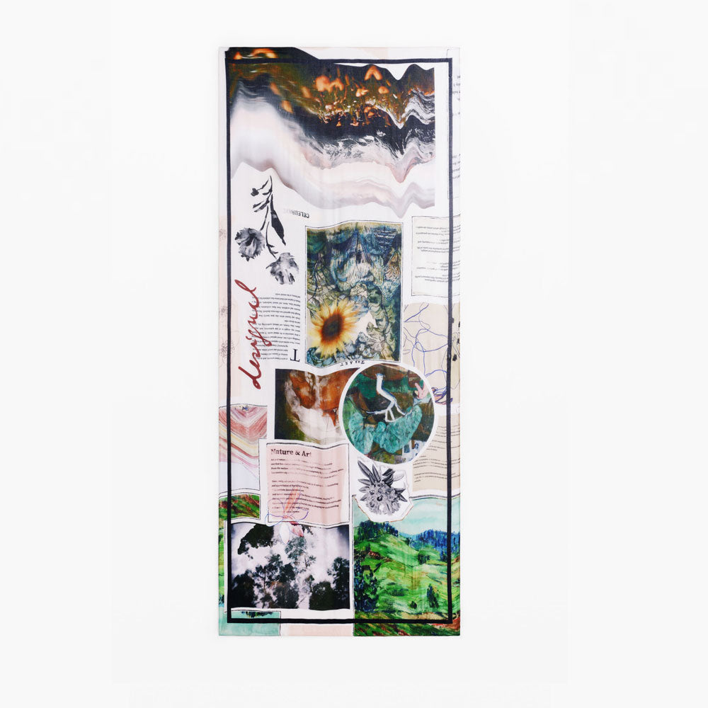 Desigual Foulard Rettangolare Collage con Fantasia da Donna