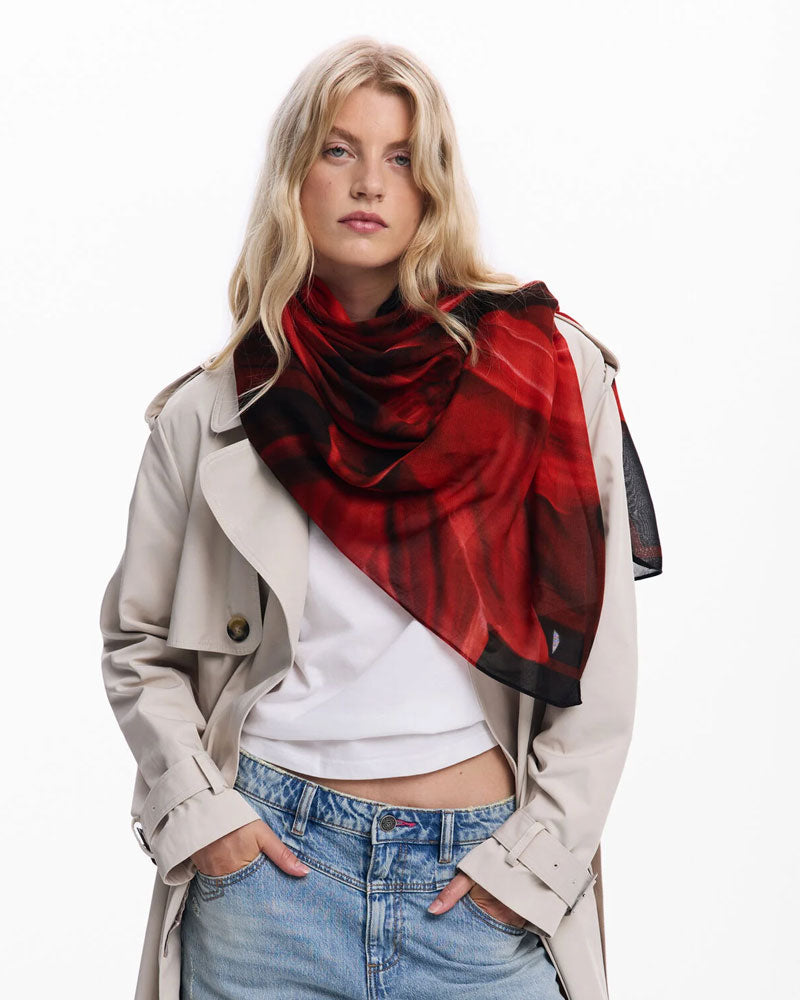 Desigual Foulard Rettangolare a Fiori Da Donna
