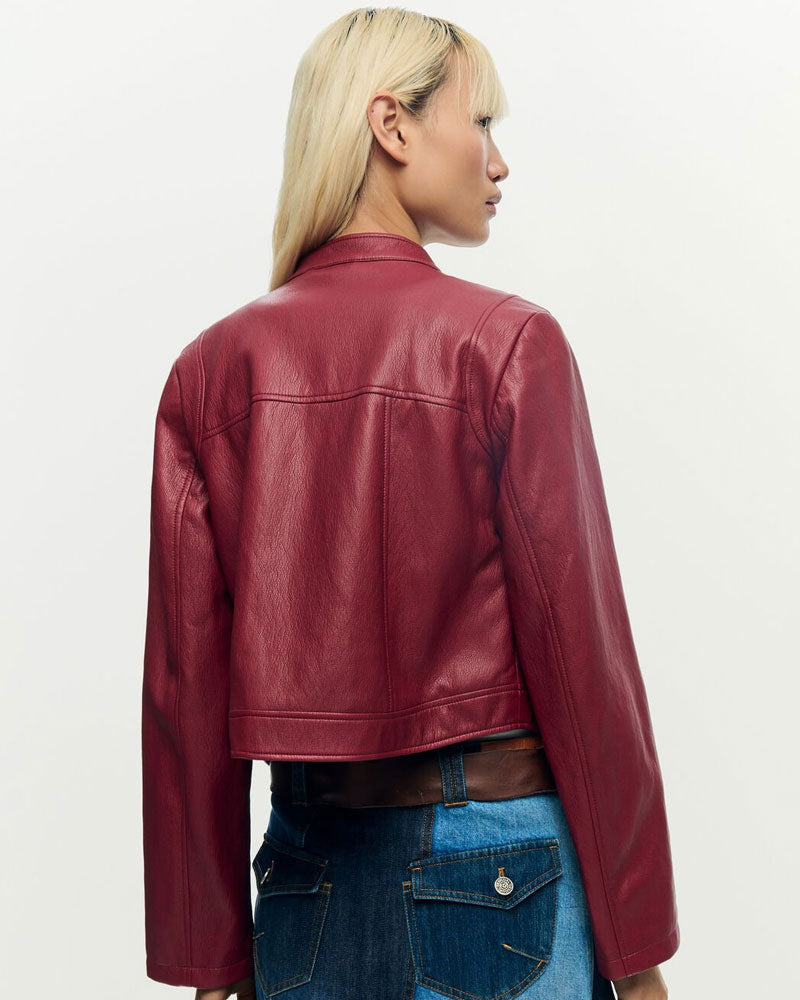 Desigual Giacca Effetto Pelle Colore Rosso