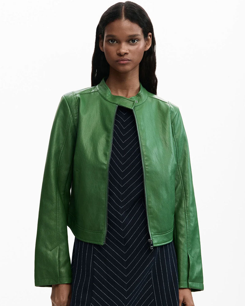 Desigual Giacca Effetto Pelle Colore Verde