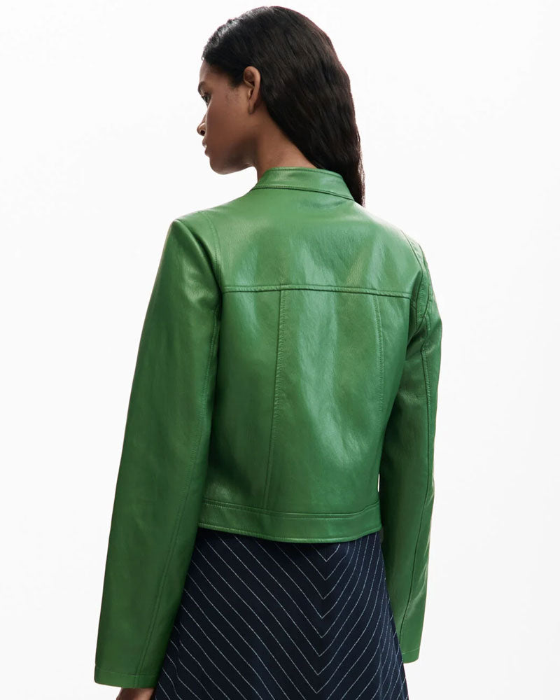 Desigual Giacca Effetto Pelle Colore Verde