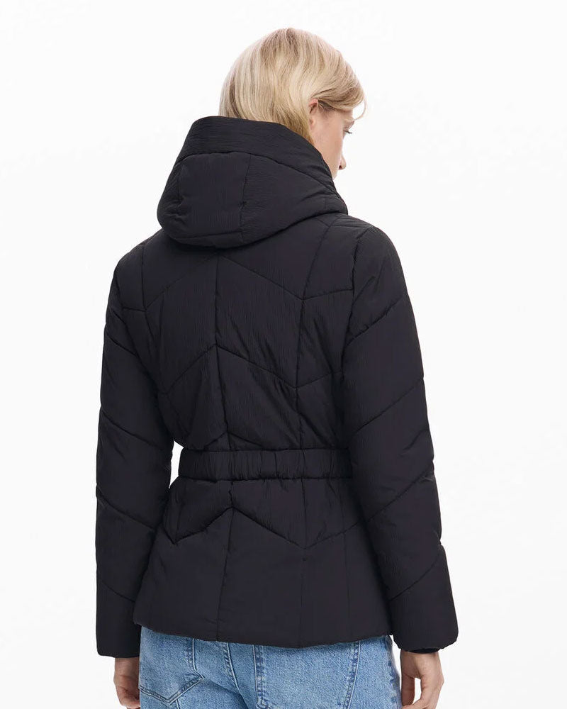 Desigual Giacca Imbottita con Cintura da Donna Colore Nero