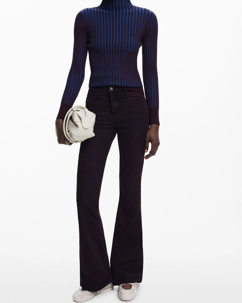 Desigual Jeans a Zampa da Donna Colore Bordeaux