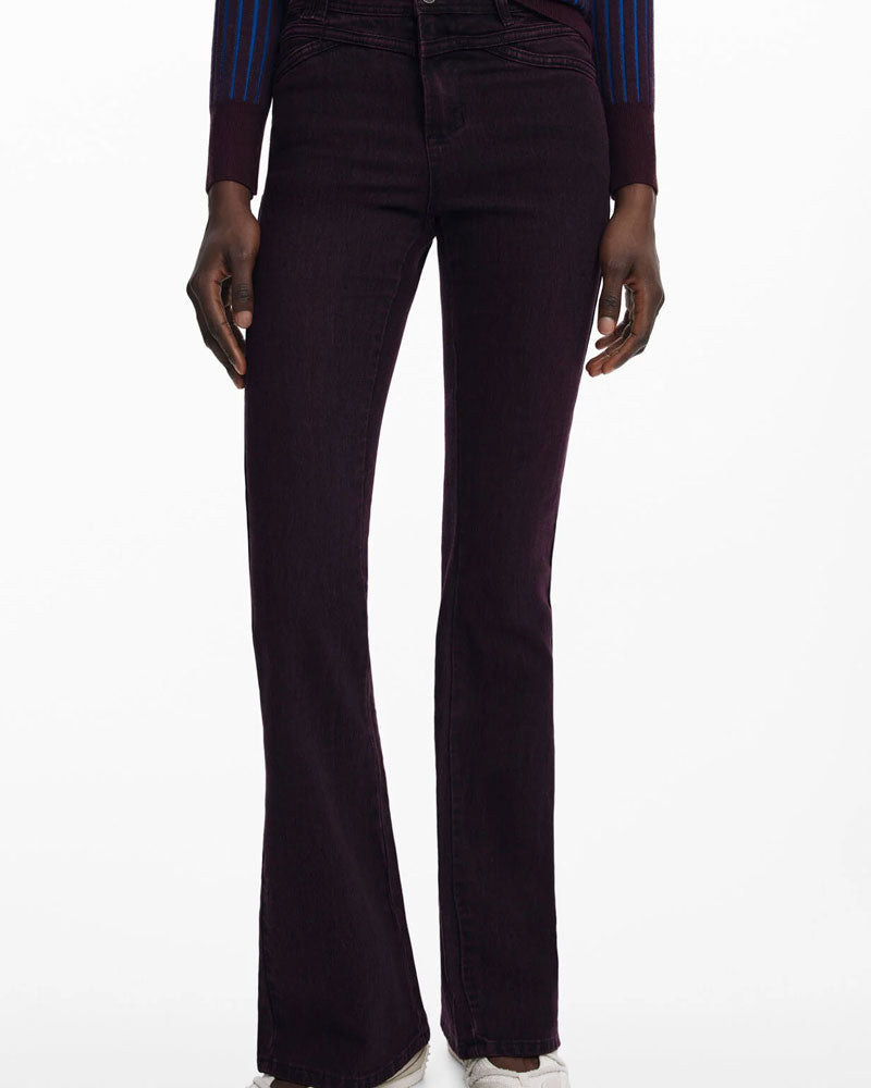 Desigual Jeans a Zampa da Donna Colore Bordeaux