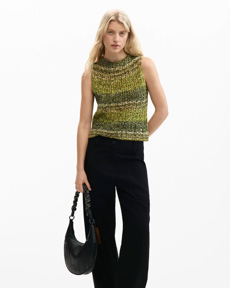 Desigual Maglietta Crochet Colore Verde