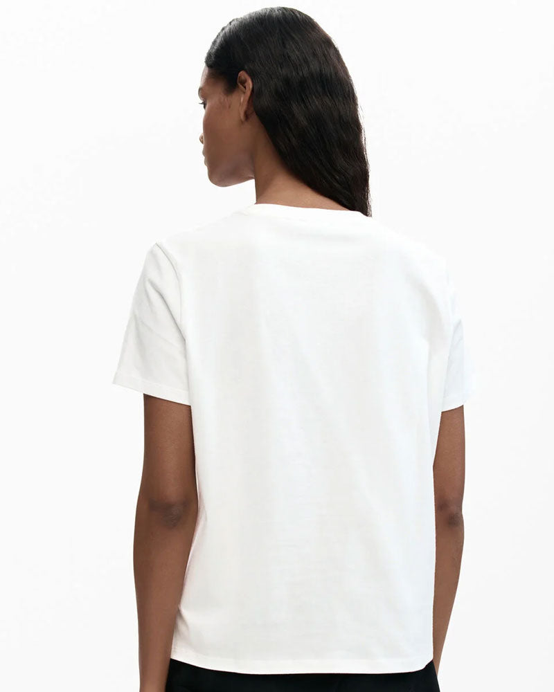 Desigual Maglietta Giardino Fiori Colore Bianco