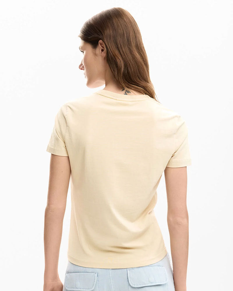 Desigual Maglietta con Ibisco Colore Beige