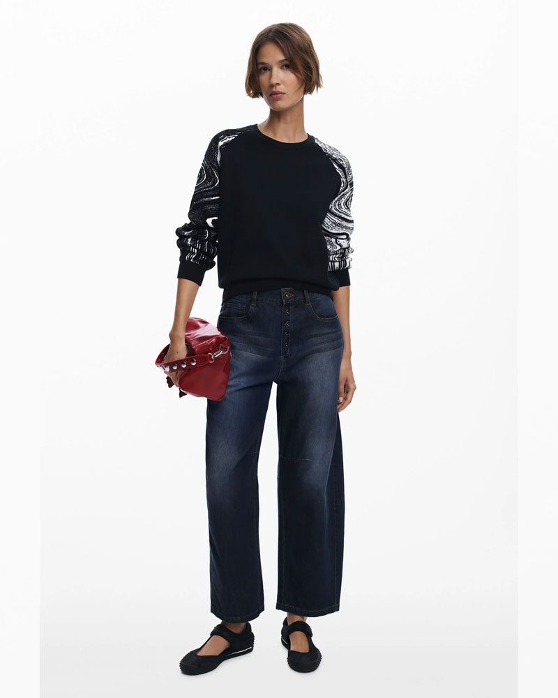 Desigual Maglione a Maniche Marmorizzate da Donna