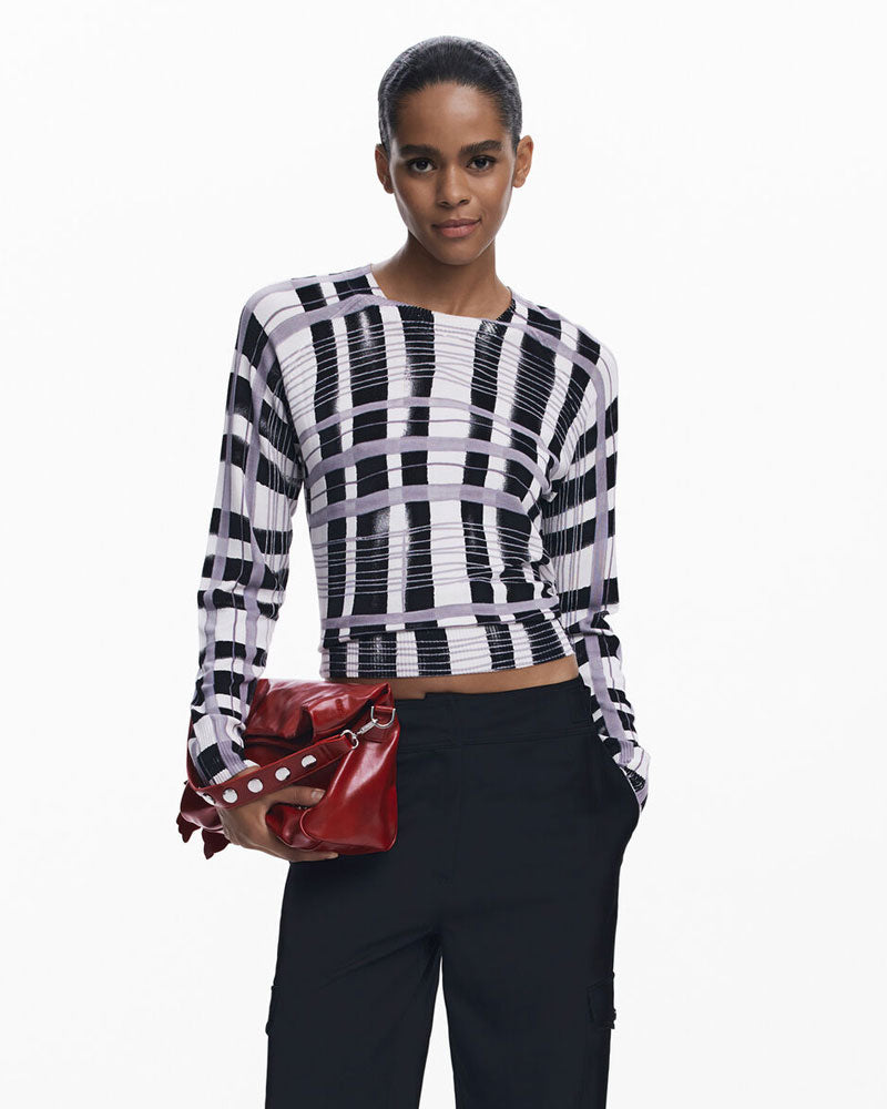 Desigual Maglione a Righe Mikado da Donna Colore Bianco/Nero