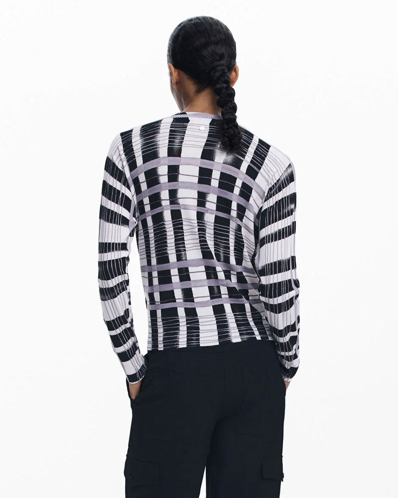 Desigual Maglione a Righe Mikado da Donna Colore Bianco/Nero