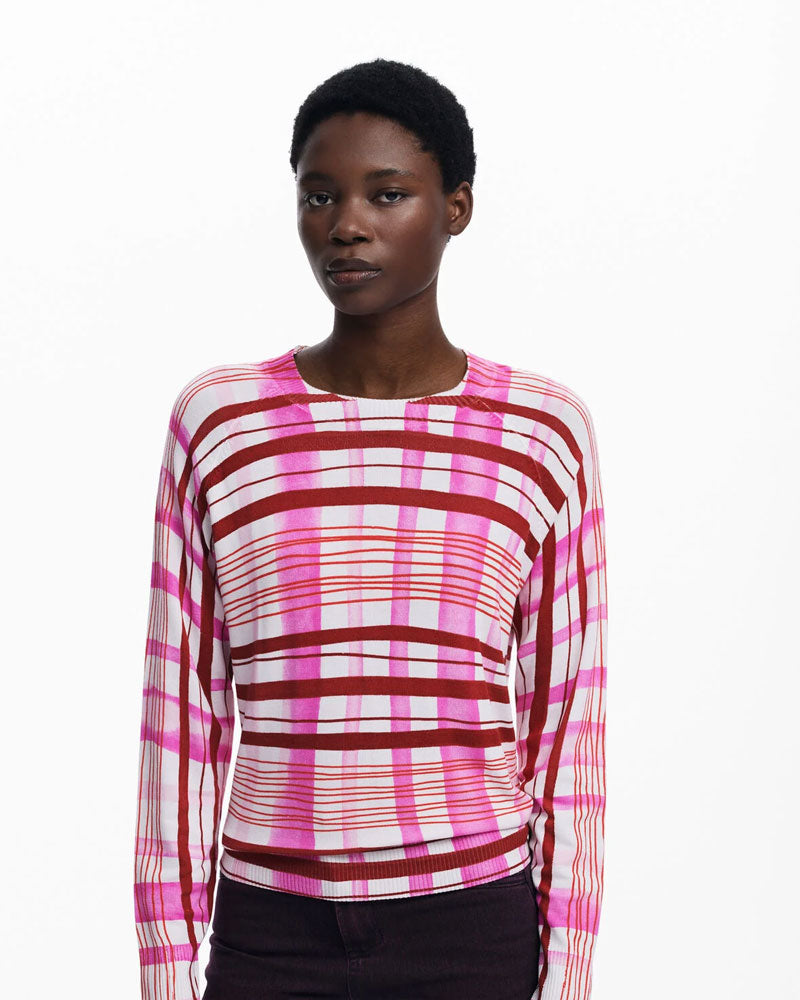 Desigual Maglione a Righe Mikado da Donna Colore Fucsia