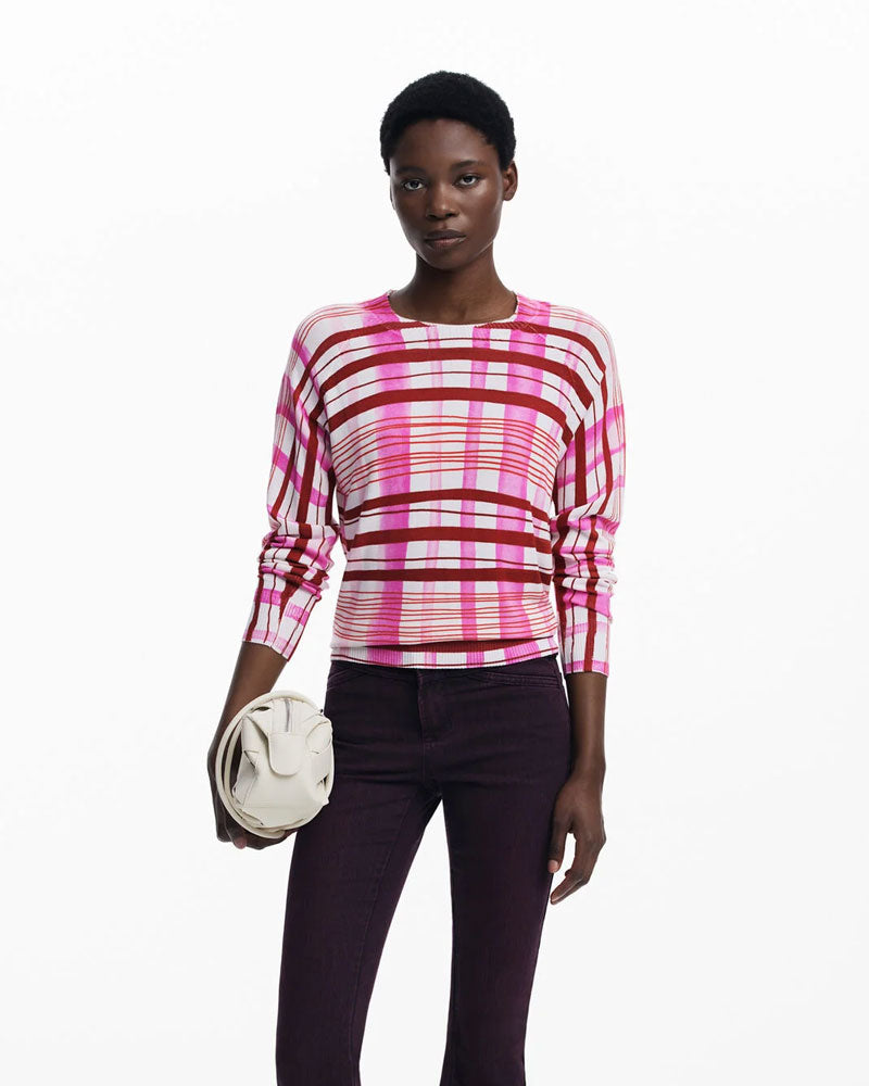 Desigual Maglione a Righe Mikado da Donna Colore Fucsia