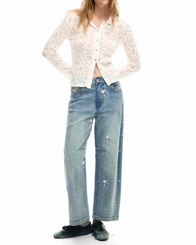 Desigual Pantaloni di Jeans Ricamati