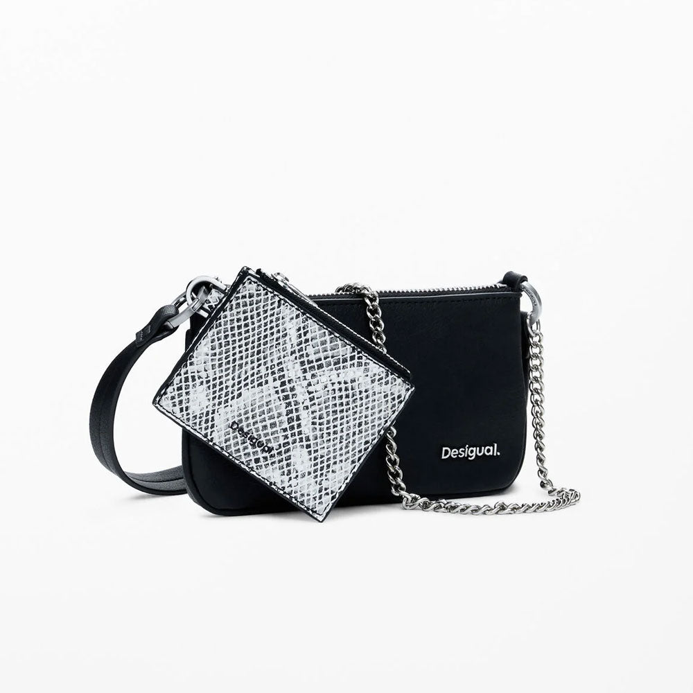 Desigual Portafoglio 2in1 Serpente Grande da Donna Colore Nero 2