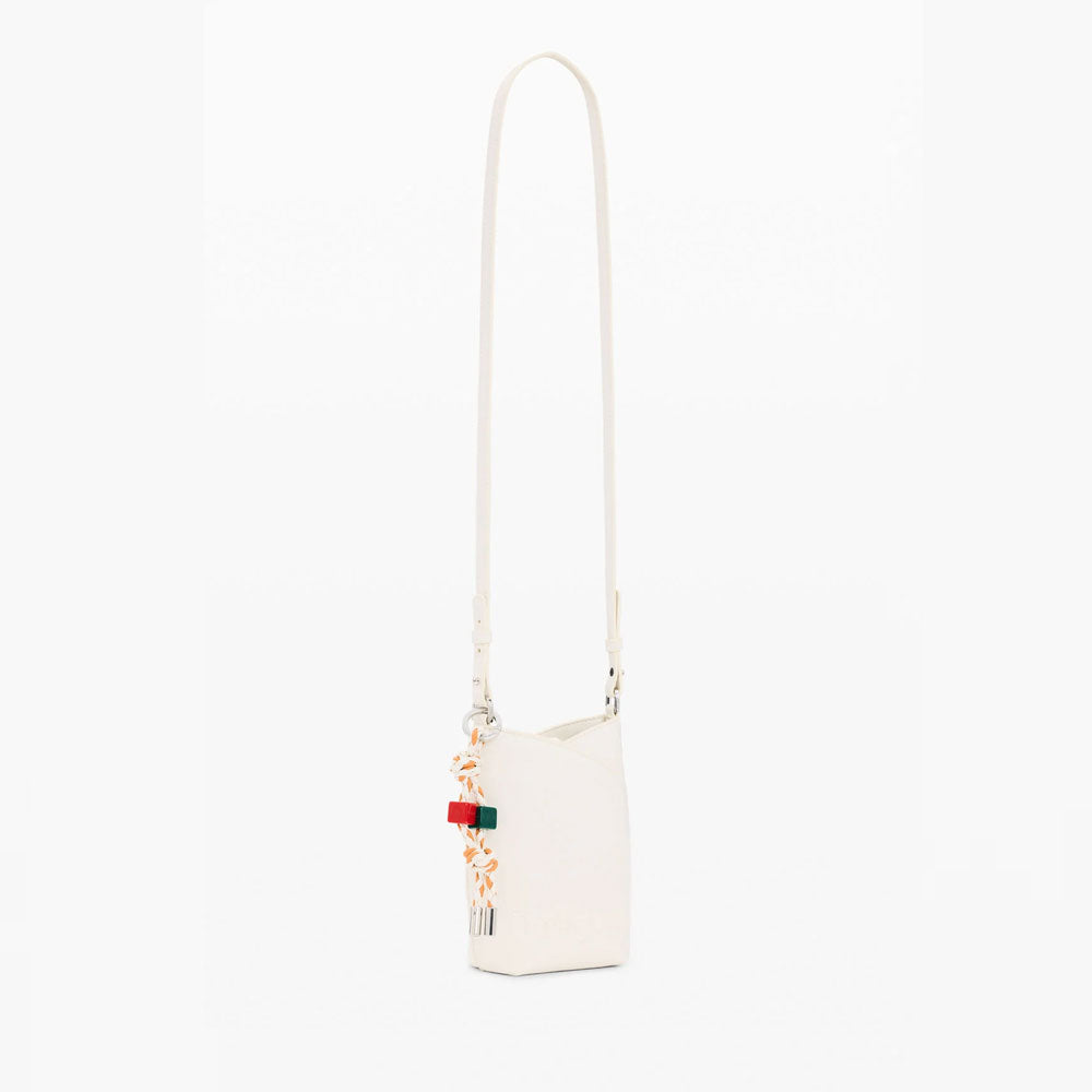 Desigual Portafoglio Grande con Tracolla e Portamonete Charms Colore Bianco