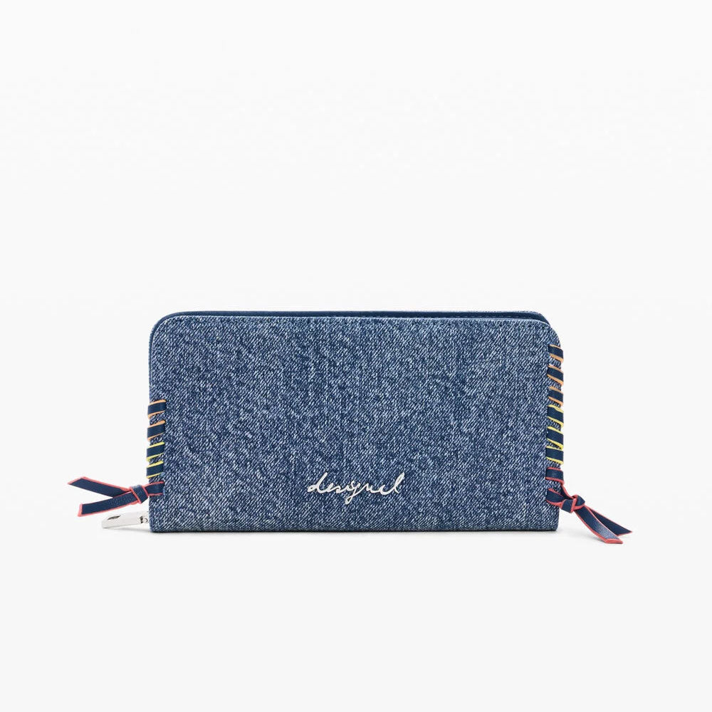 Desigual Portafoglio Medio in Denim con Cuore