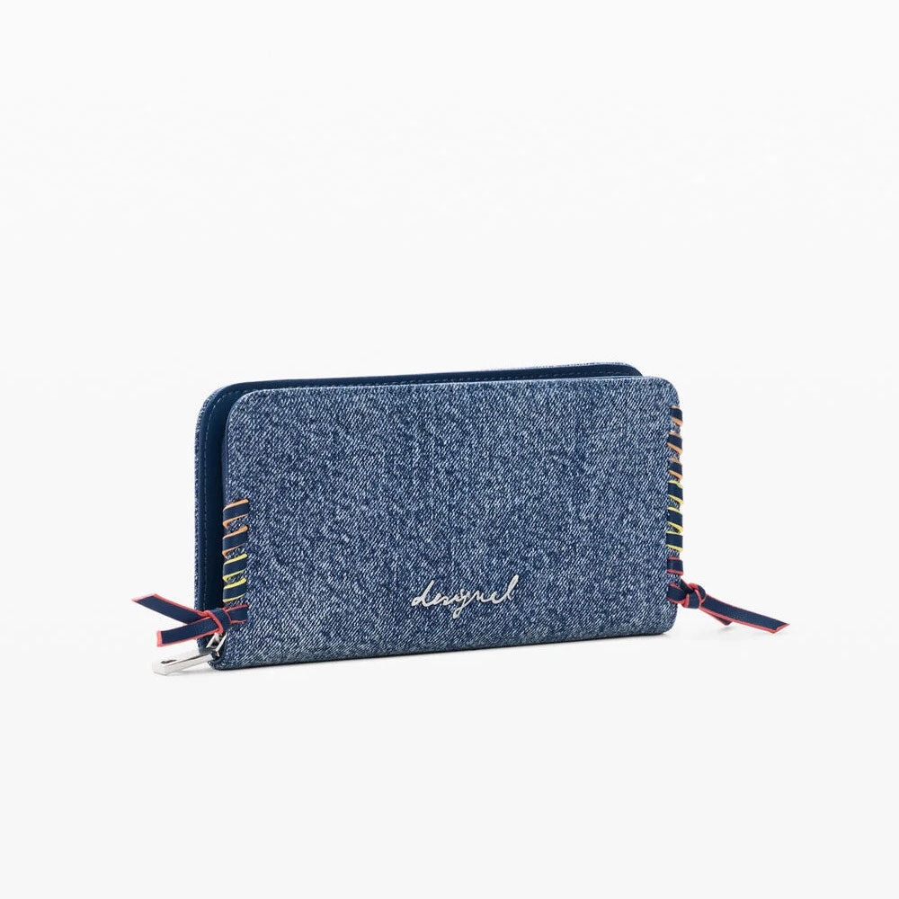 Desigual Portafoglio Medio in Denim con Cuore
