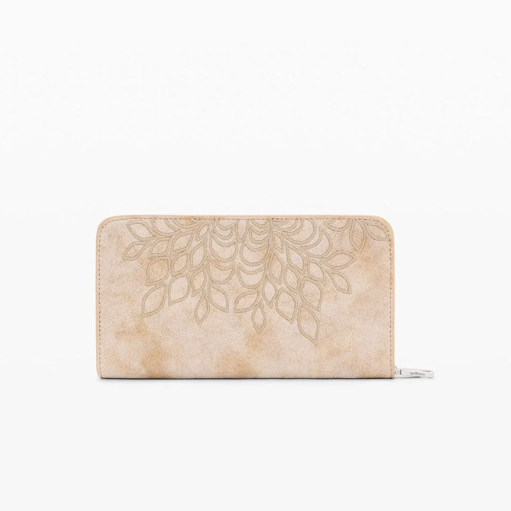 Desigual Portamonete Medio Ricamato Colore Beige