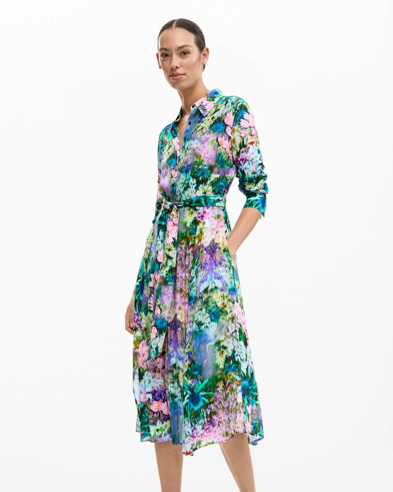 Desigual Vestito Chemisier Giardino Colore Verde