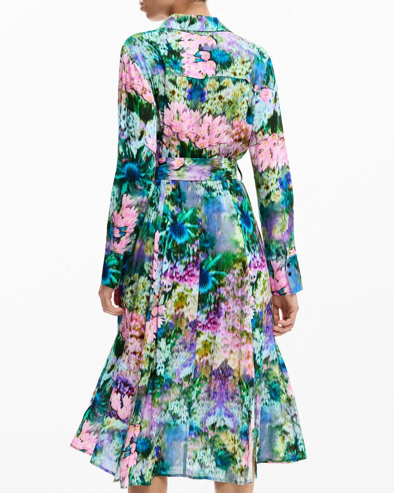 Desigual Vestito Chemisier Giardino Colore Verde