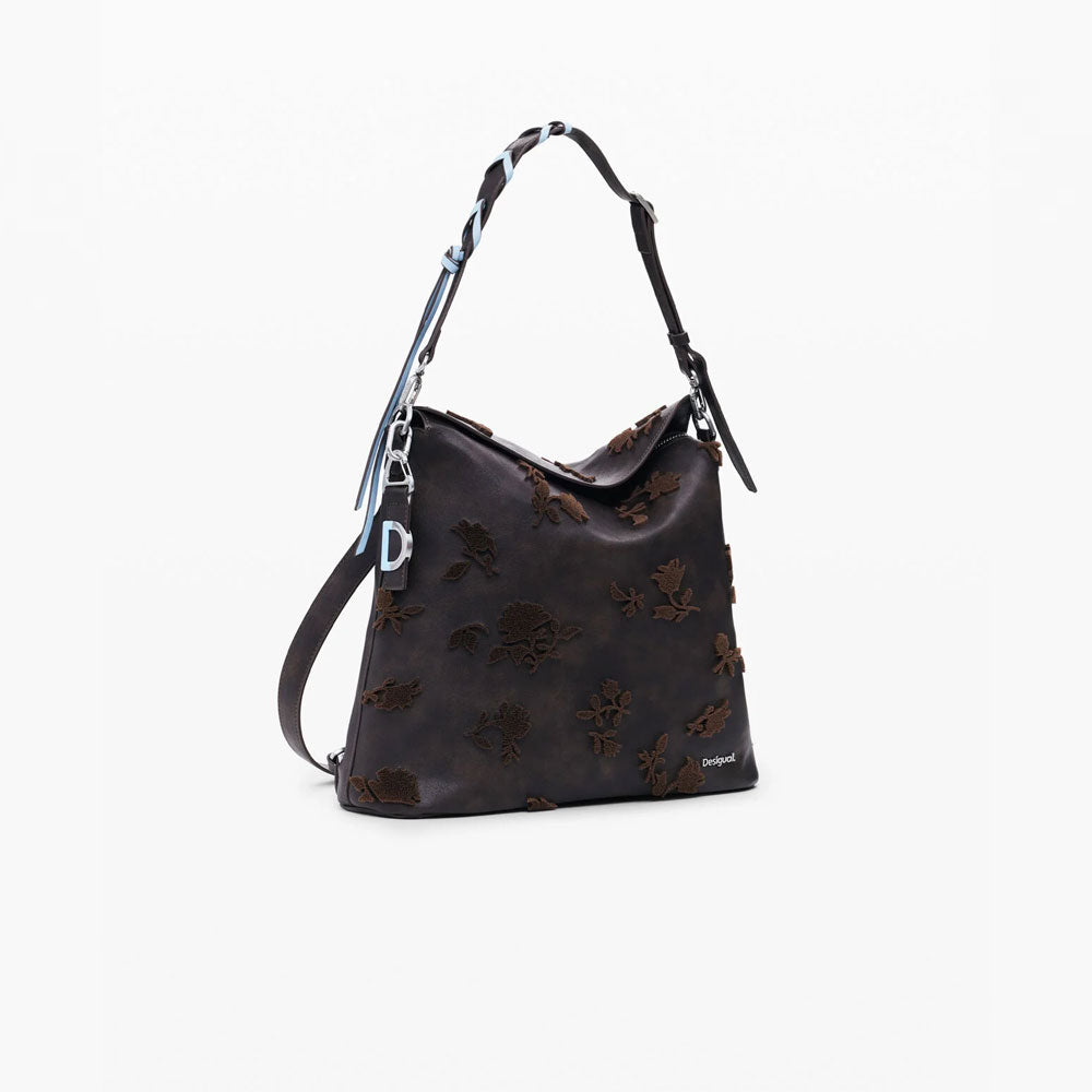 Desigual Zaino Convertibile Grande con Flockati da Donna Colore Marrone 2