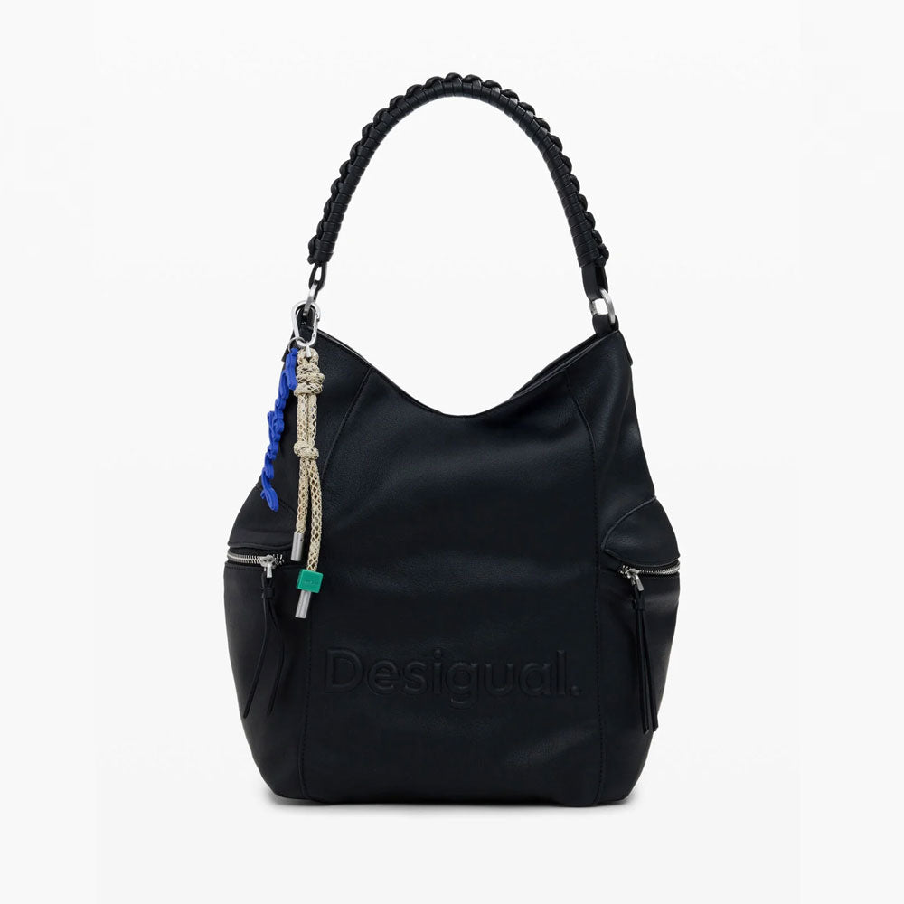 Desigual Zaino Convertibile con Grande Logo da Donna Colore Nero