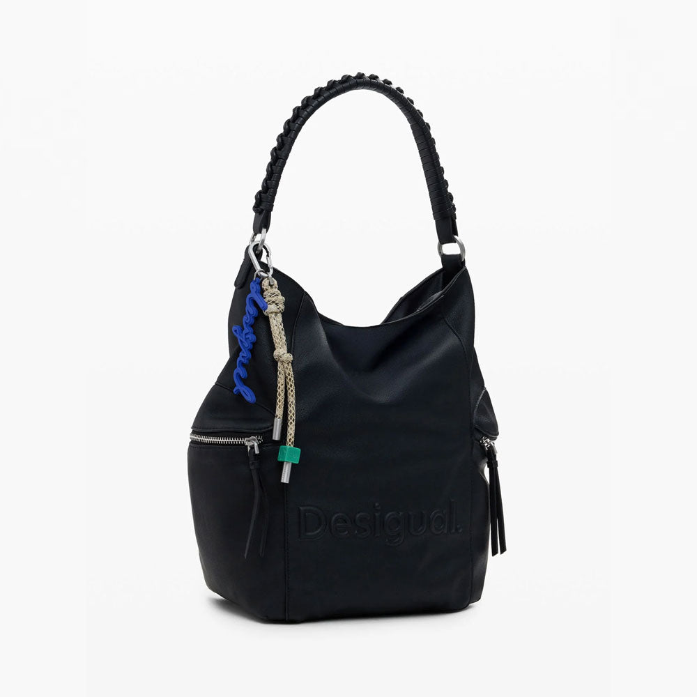 Desigual Zaino Convertibile con Grande Logo da Donna Colore Nero