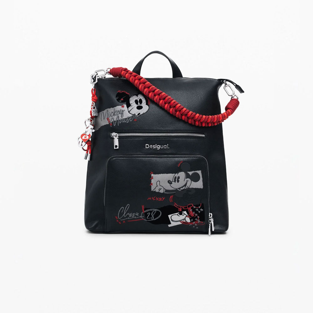 Desigual Zaino Effetto Pelle Mickey Medio da Donna Colore Nero