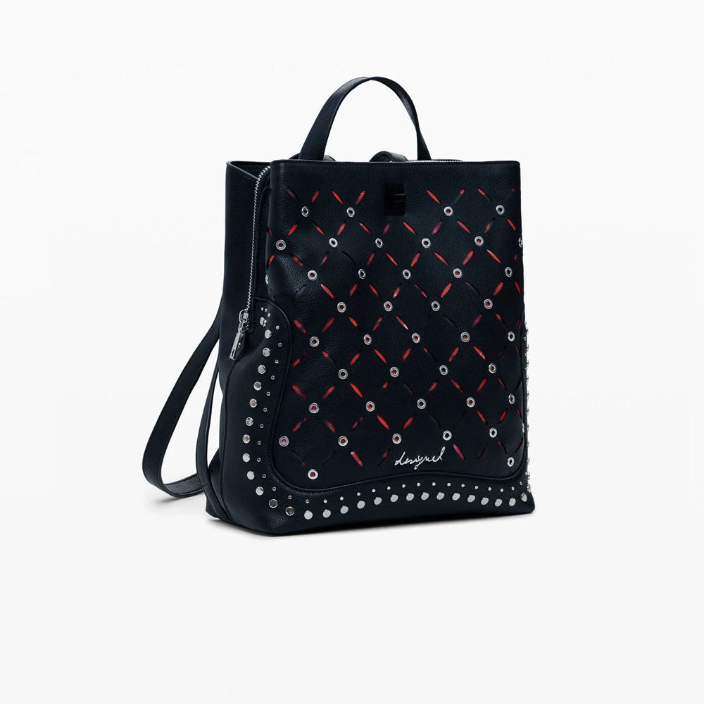 Desigual Zaino Traforato con Borchie Piccolo Colore Nero 2