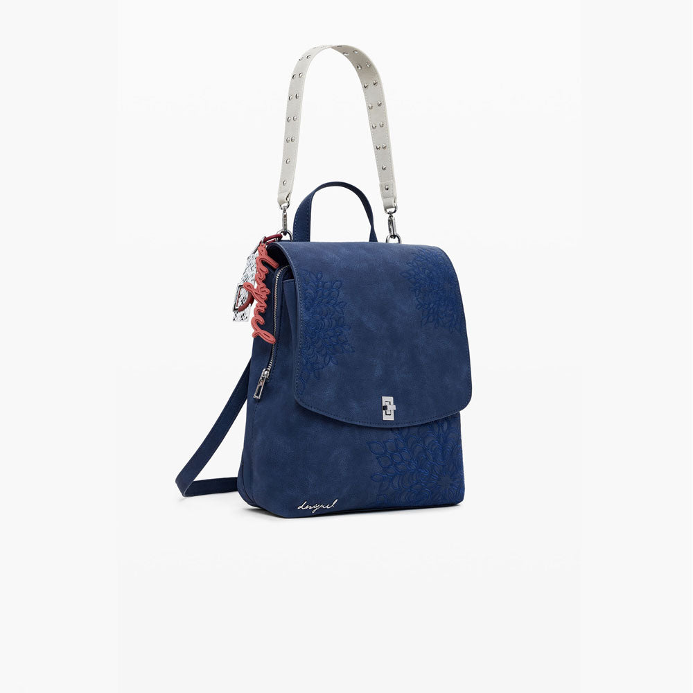 Desigual Zaino con Patta Piccola Incisa da Donna Colore Blu 2