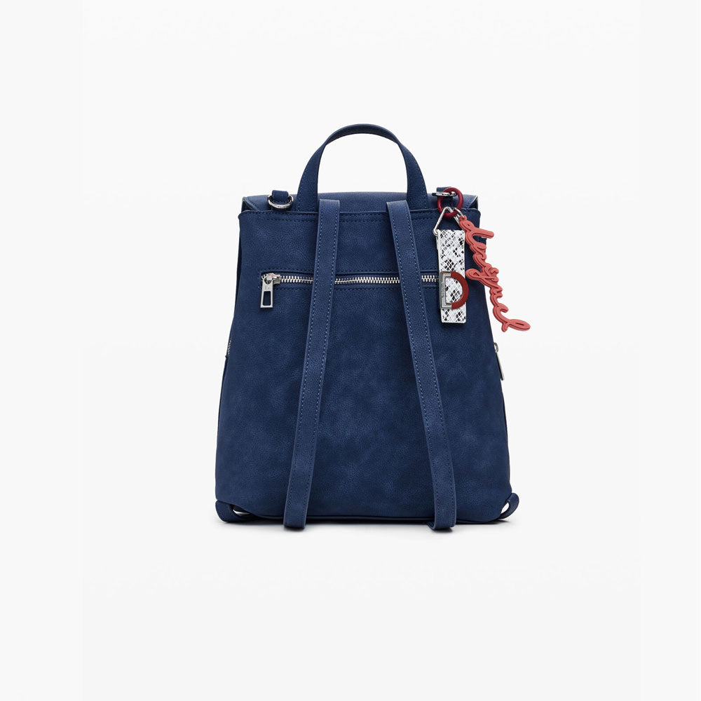 Desigual Zaino con Patta Piccola Incisa da Donna Colore Blu 3