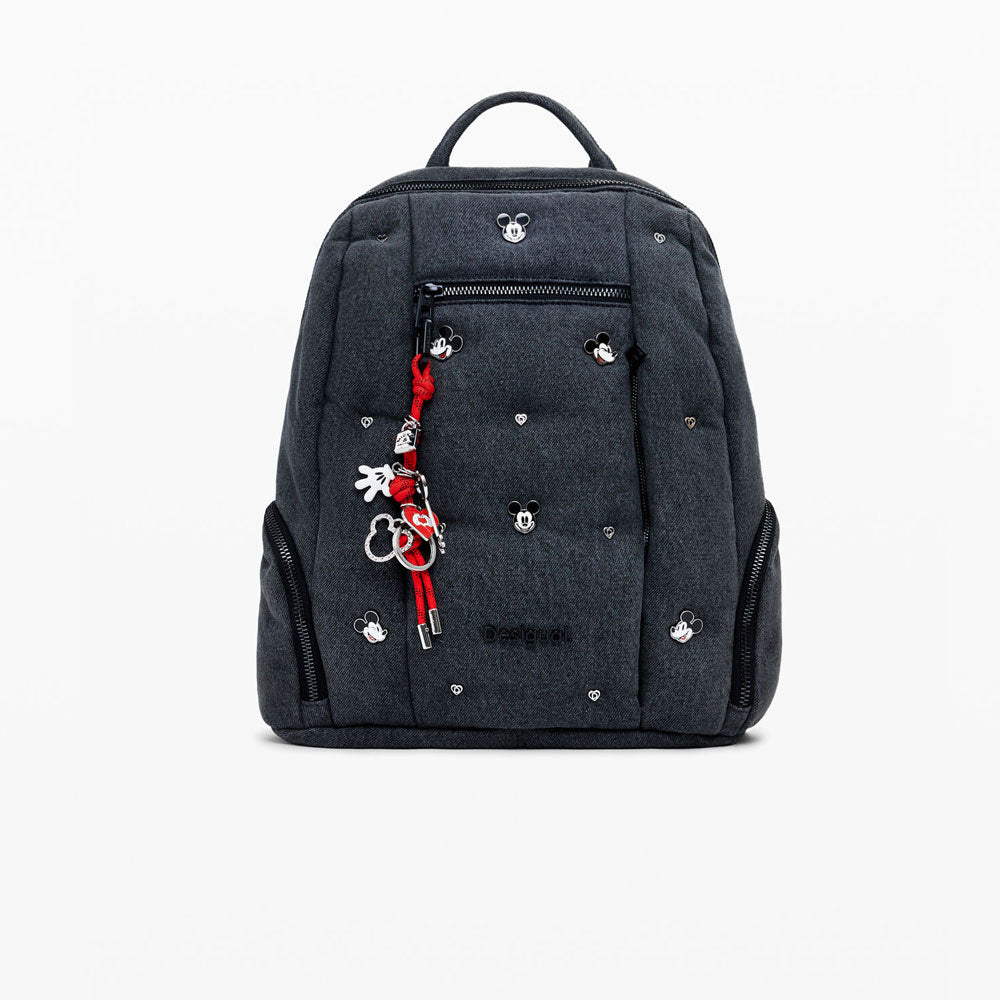 Desigual Zaino in Denim Mickey Medio Colore Grigio
